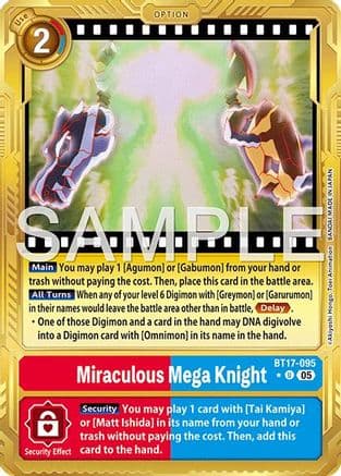 Miraculous Mega Knight (Gold Border) — Advanced Booster Digimon Generation