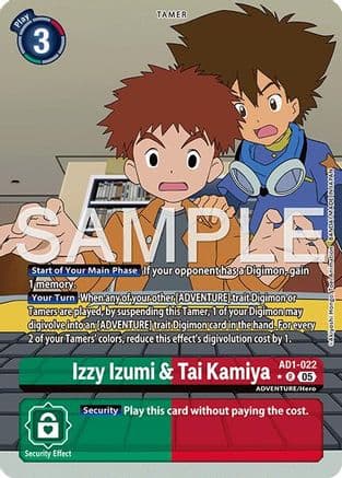 Izzy Izumi & Tai Kamiya (Alternate Art) — Advanced Booster Digimon Generation