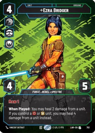 Ezra Bridger - Spectre Six (Prestige) — A Lawless Time Star Wars: Unlimited card by Vincent Dutrait