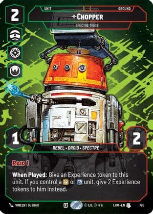 Chopper - Spectre Three (Prestige) — A Lawless Time Star Wars: Unlimited card by Vincent Dutrait