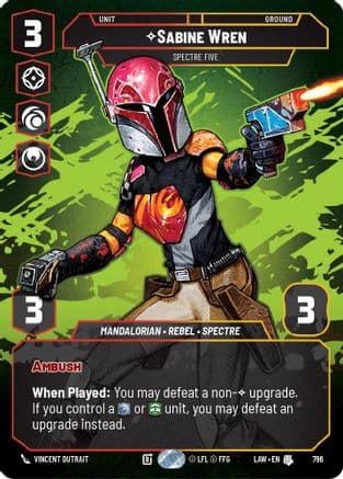 Sabine Wren - Spectre Five (Prestige) — A Lawless Time Star Wars: Unlimited card by Vincent Dutrait