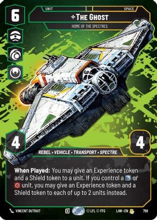 The Ghost - Home of the Spectres (Prestige) — A Lawless Time Star Wars: Unlimited card by Vincent Dutrait