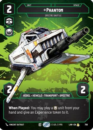 Phantom - Spectre Shuttle (Prestige) — A Lawless Time Star Wars: Unlimited card by Vincent Dutrait