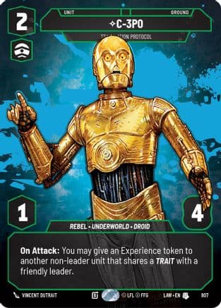 C-3PO - Translation Protocol (Prestige) — A Lawless Time Star Wars: Unlimited card by Vincent Dutrait