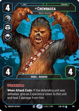 Chewbacca - Mighty Rescuer (Prestige) — A Lawless Time Star Wars: Unlimited card by Vincent Dutrait