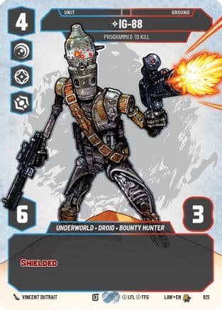 IG-88 - Programmed to Kill (Prestige) — A Lawless Time Star Wars: Unlimited card by Vincent Dutrait