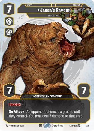 Jabba's Rancor - Snack Time! (Prestige) — A Lawless Time Star Wars: Unlimited card by Vincent Dutrait