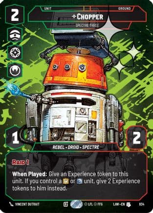 Chopper - Spectre Three (Prestige Foil) — A Lawless Time Star Wars: Unlimited card by Vincent Dutrait
