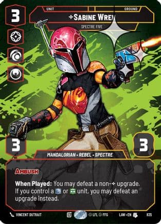 Sabine Wren - Spectre Five (Prestige Foil) — A Lawless Time Star Wars: Unlimited card by Vincent Dutrait