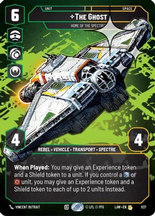 The Ghost - Home of the Spectres (Prestige Foil) — A Lawless Time Star Wars: Unlimited card by Vincent Dutrait