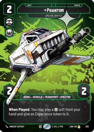 Phantom - Spectre Shuttle (Prestige Foil) — A Lawless Time Star Wars: Unlimited card by Vincent Dutrait