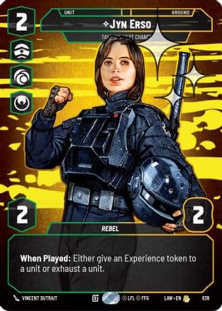 Jyn Erso - Take the Next Chance (Prestige Foil) — A Lawless Time Star Wars: Unlimited card by Vincent Dutrait