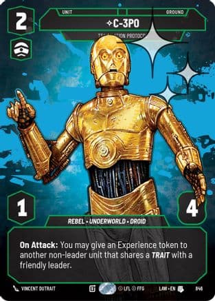 C-3PO - Translation Protocol (Prestige Foil) — A Lawless Time Star Wars: Unlimited card by Vincent Dutrait