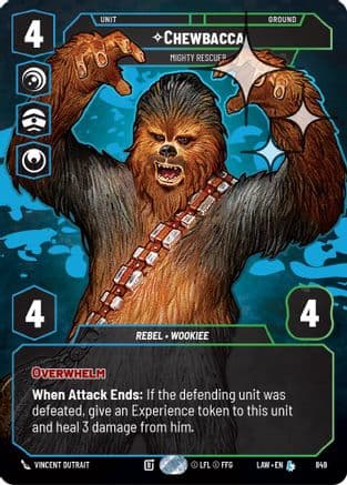 Chewbacca - Mighty Rescuer (Prestige Foil) — A Lawless Time Star Wars: Unlimited card by Vincent Dutrait