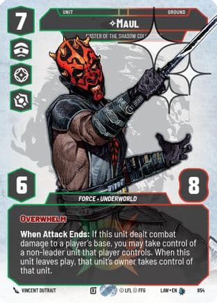 Maul - Master of the Shadow Collective (Prestige Foil) — A Lawless Time Star Wars: Unlimited card by Vincent Dutrait