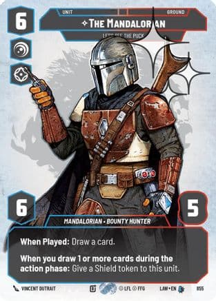 The Mandalorian - Let's See The Puck (Prestige Foil) — A Lawless Time Star Wars: Unlimited card by Vincent Dutrait