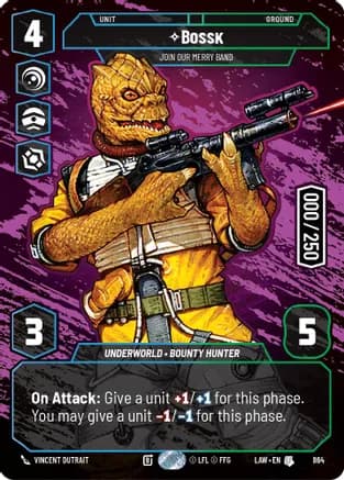 Bossk - Join Our Merry Band (Serialized) — A Lawless Time Star Wars: Unlimited card by Vincent Dutrait
