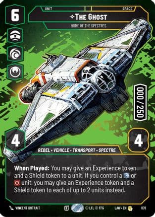 The Ghost - Home of the Spectres (Serialized) — A Lawless Time Star Wars: Unlimited card by Vincent Dutrait