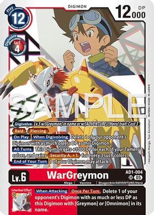WarGreymon - AD1-004 — Advanced Booster Digimon Generation