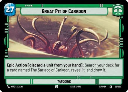 Great Pit of Carkoon — A Lawless Time Star Wars: Unlimited card by Marc Escachx
