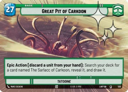 Great Pit of Carkoon (Hyperspace Foil) — A Lawless Time Star Wars: Unlimited card by Marc Escachx