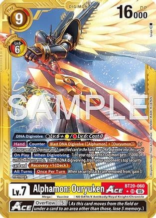 Alphamon: Ouryuken ACE (Gold Border) — Advanced Booster Digimon Generation