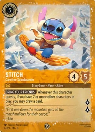 Stitch - Carefree Snowboarder — Disney Lorcana Promo Cards