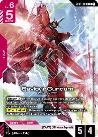 Saviour Gundam — Starter Deck 09: Destiny Ignition Gundam Card Game card by Athrun Zala
