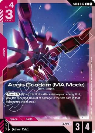 Aegis Gundam (MA Mode) — Starter Deck 09: Destiny Ignition Gundam Card Game card by Athrun Zala