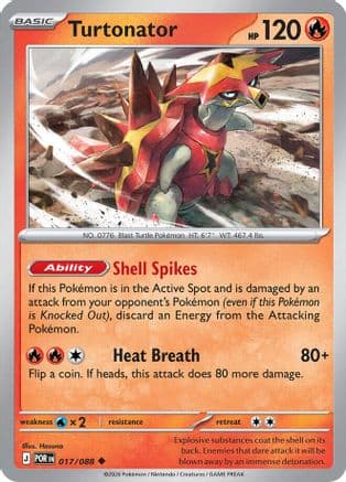 Turtonator — ME03: Perfect Order Pokémon TCG card by Shin Nagasawa