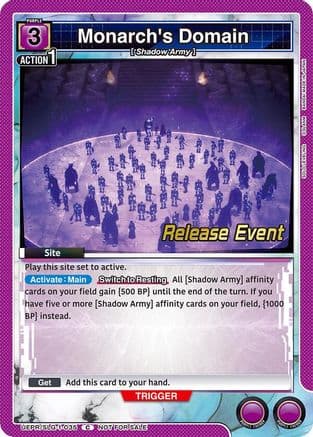 Monarch's Domain — UE17BT: SOLO LEVELING Release Event Cards