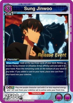 Sung Jinwoo (018) — UE17BT: SOLO LEVELING Release Event Cards