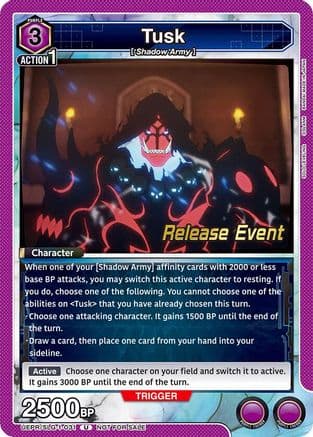 Tusk — UE17BT: SOLO LEVELING Release Event Cards