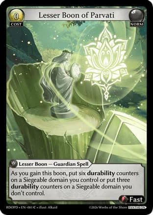 Lesser Boon of Parvati — Radiant Origins: Pantheon