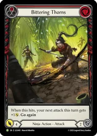 Bittering Thorns (Red) (Extended Art) — Flesh and Blood: Promo Cards