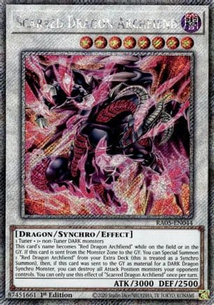 Scarred Dragon Archfiend (Platinum Secret Rare) — Rarity Collection 5
