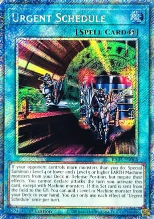 Urgent Schedule (Platinum Secret Rare) — Rarity Collection 5