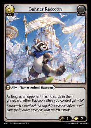 Banner Raccoon — Radiant Origins