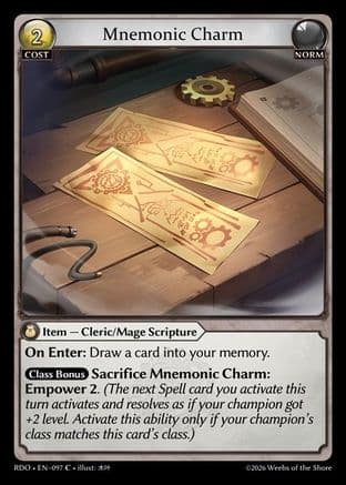 Mnemonic Charm — Radiant Origins