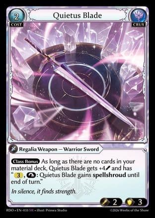 Quietus Blade — Radiant Origins