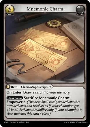Mnemonic Charm (Curio Foil) — Radiant Origins