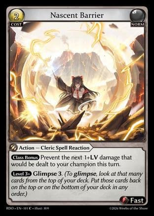 Nascent Barrier (Curio Foil) — Radiant Origins
