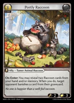 Portly Raccoon (Curio Foil) — Radiant Origins