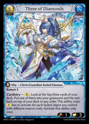 Three of Diamonds (Curio Foil) — Radiant Origins