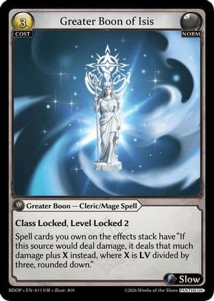 Greater Boon of Isis — Grand Archive TCG card