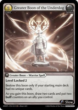 Greater Boon of the Underdog — Radiant Origins: Pantheon