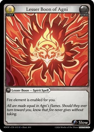 Lesser Boon of Agni — Radiant Origins: Pantheon