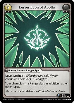 Lesser Boon of Apollo — Radiant Origins: Pantheon