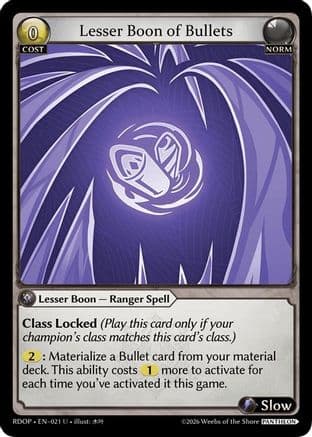 Lesser Boon of Bullets — Radiant Origins: Pantheon