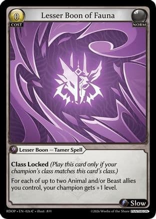 Lesser Boon of Fauna — Radiant Origins: Pantheon